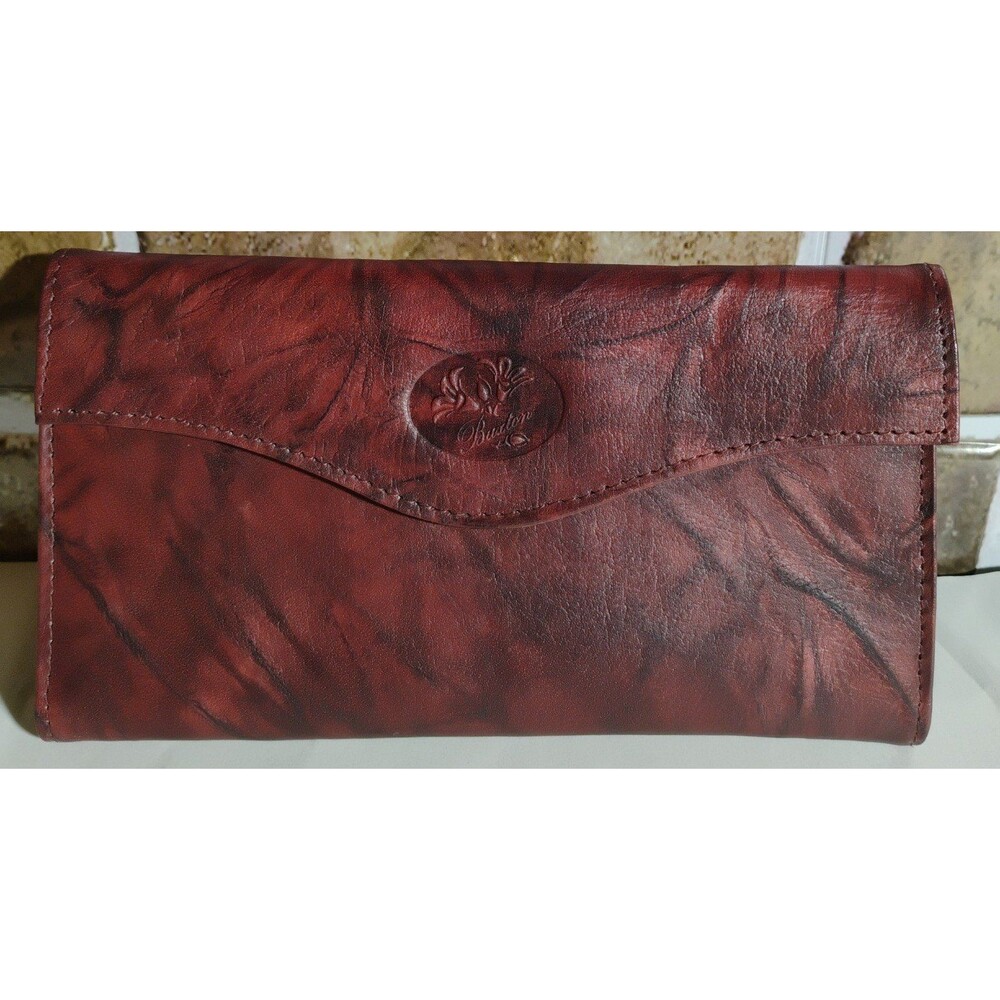 Vintage Buxton Genuine Leather Exterior Kiss Lock Wallet